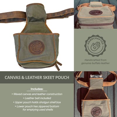 Outdoor Leisure Products Model CT10005 Canvas and Leather Skeet Pouch