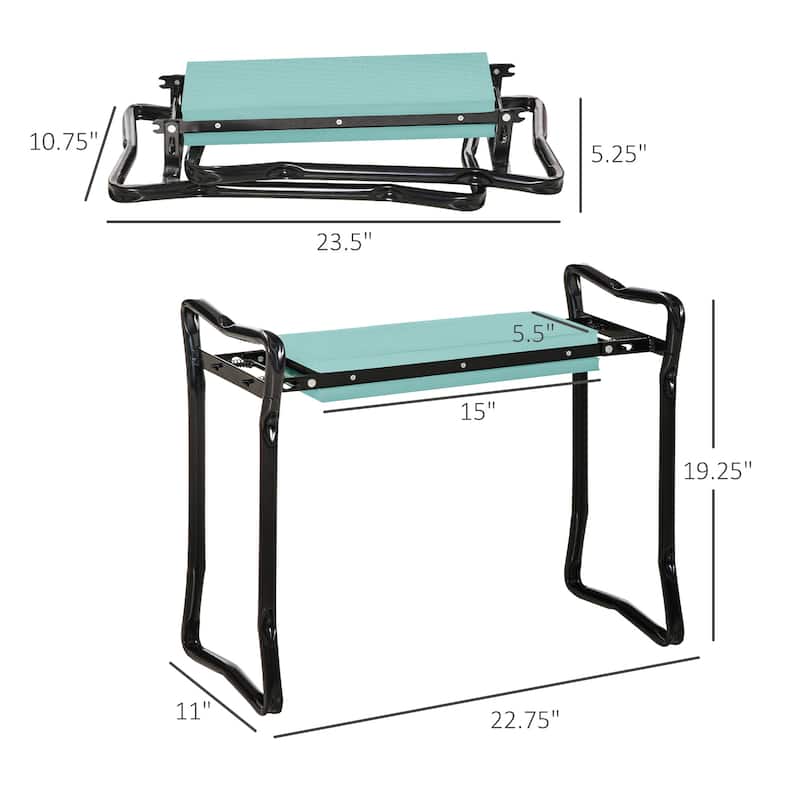 Outsunny Foldable Garden Kneeler and Seat with Soft Foam Padding