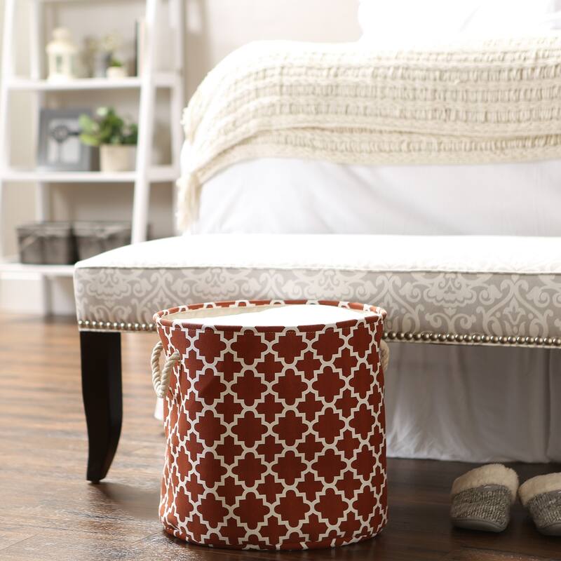 DII Round Lattice Decorative Storage Bin