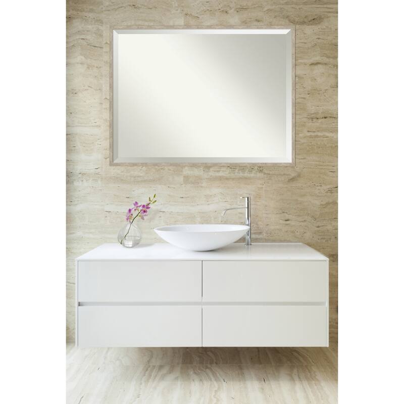 Imprint Beveled Wood Framed Bathroom Vanity Wall Mirror