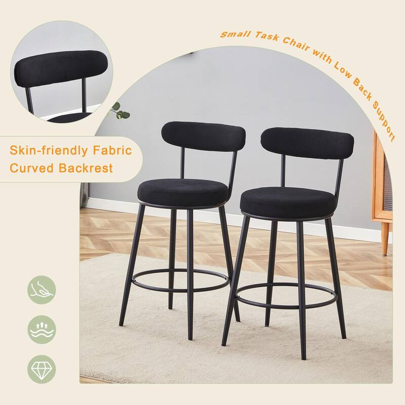 Modern High Stool with Gold-Plated Legs & Linen Seat