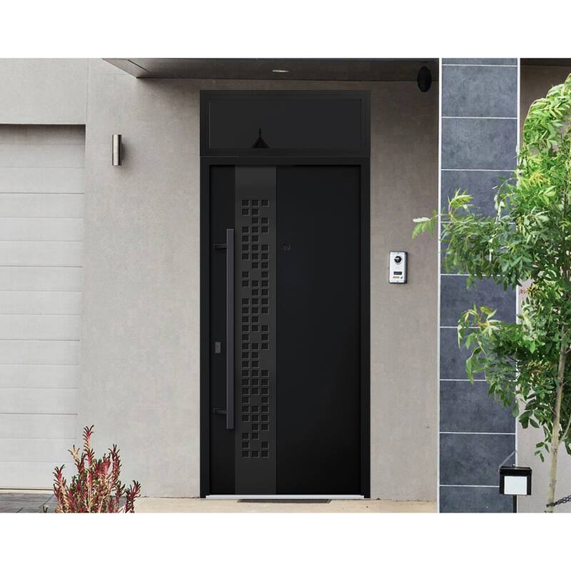 VDOMDOORS | Front Door Exterior Door | Fiberglass | Frame & Hardware Included | 18x80, Oak Entry Door Steel Entry Door