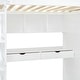 preview thumbnail 40 of 78, Twin/Full Size Loft Bed with Bulit-in Desk and Wardrobes, Solid Wood Kids Loft Bedframe with 4 Drawers and Storage Shelves