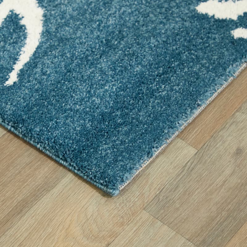 Caistor Coastal Coral Reef Pattern Tropical Area Rug