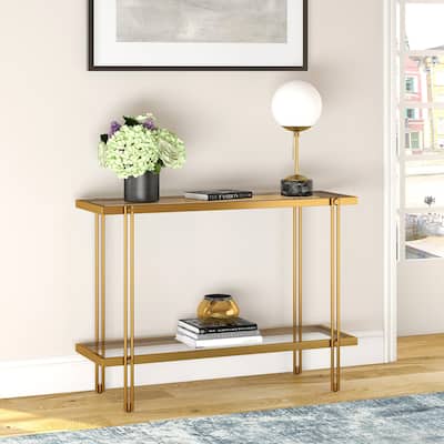 Inez Steel and Glass Console Table