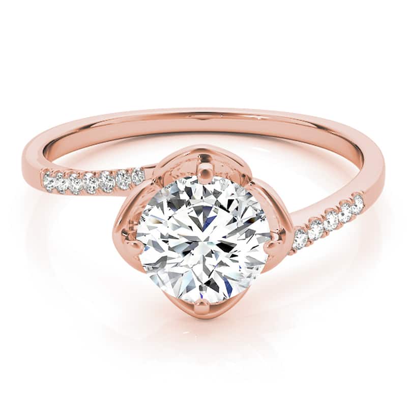 Auriya 14k Rose Gold Lab Grown Round Diamond Engagement Ring 0.50 to 5.00 ct. tw. (F-G VS)