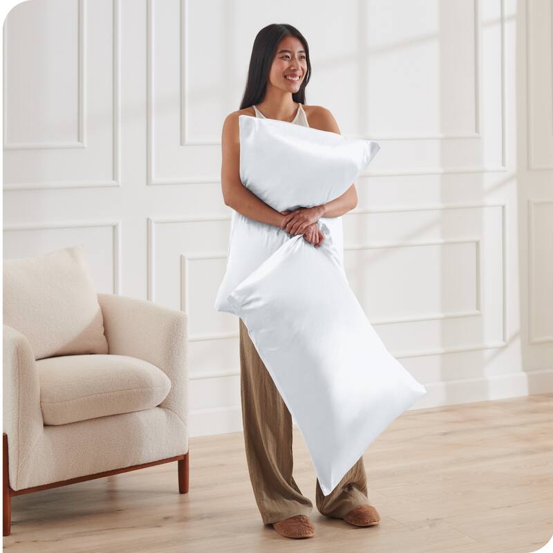 Bare Home Poly Satin Pillowcase Set for Hair and Skin (Set of 2)