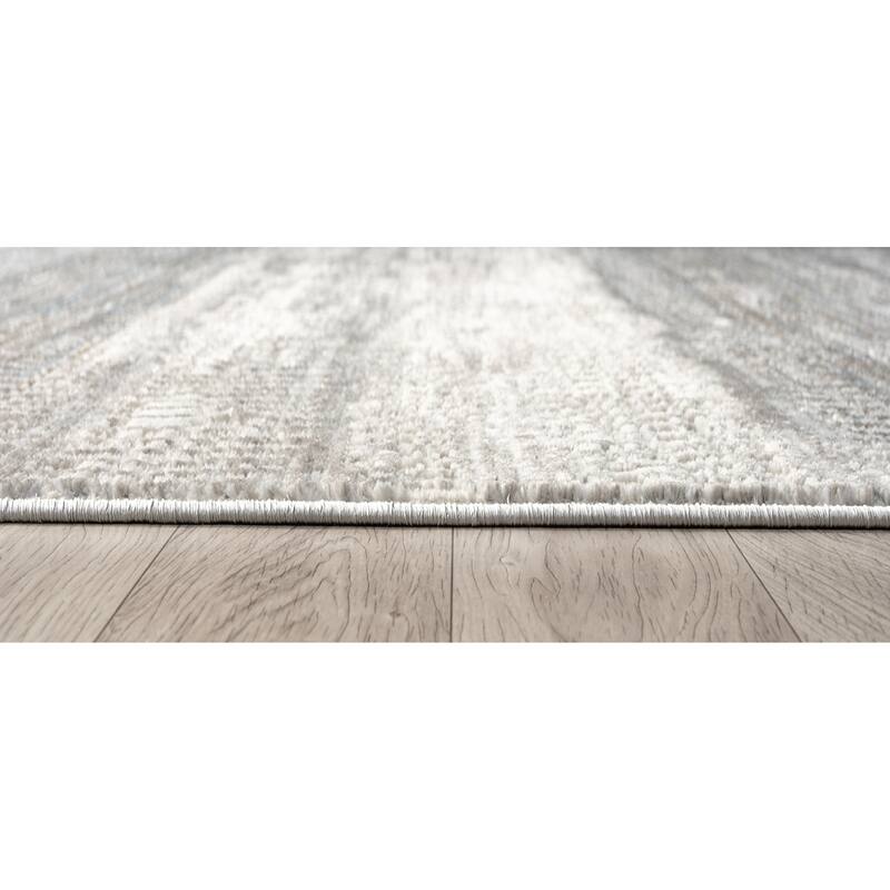 Olivia Collection Cream/Blue Contemporary Abstract Area Rug