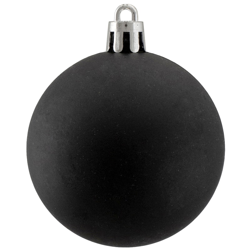 60ct Jet Black Shatterproof Matte Christmas Ball Ornaments 2.5 inches