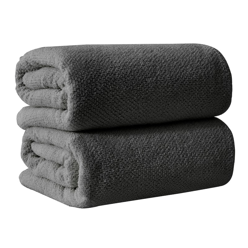 100% Cotton Acacia Collection Ultra Absorbant Popcorn Bath Towels - Bath Sheet (Pack of 2) - Midnight