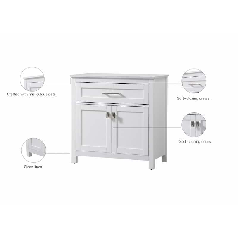 Indigo Home 30 Inch Bathroom Storage Freestanding Cabinet - 30 x 16