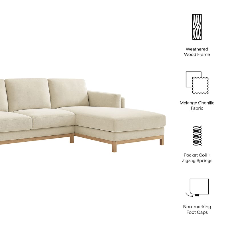 Roscoe Right-Facing Upholstered Sectional Sofa with Chaise