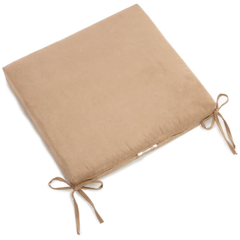 20-inch by 19-inch Microsuede Chair Cushion with Ties (Set of 1, 2, or 4) - Single - Java