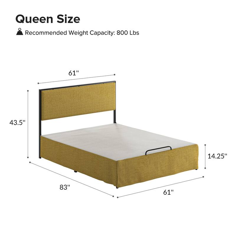 Oliver Modern Washable Slipcover Bed Upholstered Metal by HULALA HOME
