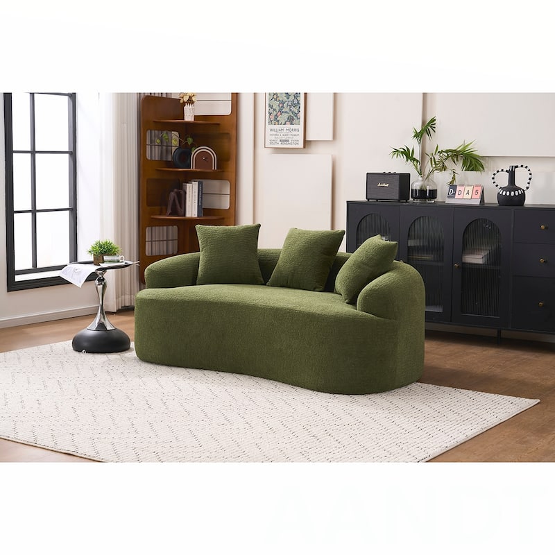 Chenille Fabric Loveseat Sofa