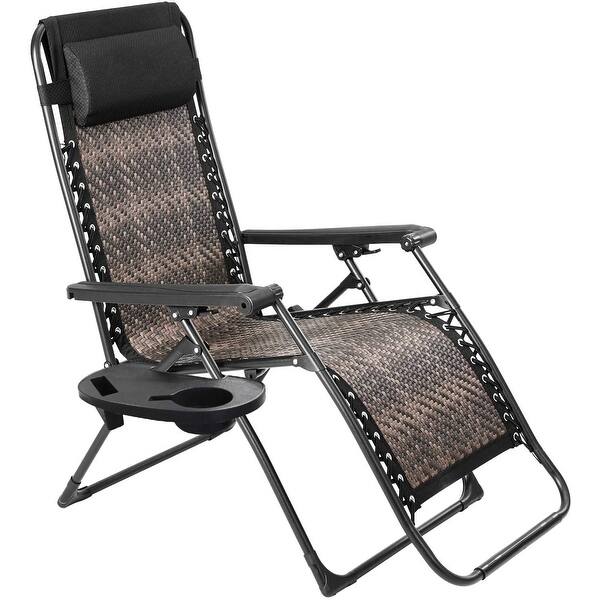 Suncrown Zero Gravity Outdoor Rattan Adjustable Patio Lounger Chair Overstock 31842224