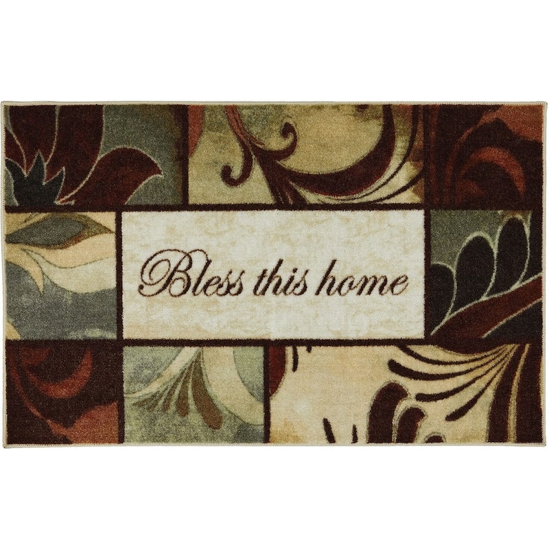 Mohawk Home 'Bless this Home' Brown/ Cream Kitchen Mat - 2'6" x 4' Scatter