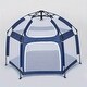 preview thumbnail 2 of 5, Folding Playhouse with Sunshade and Mesh Panels Ideal for Indoor and Outdoor Activities - 53.14”L x 53.14”W x 33.46”H Blue
