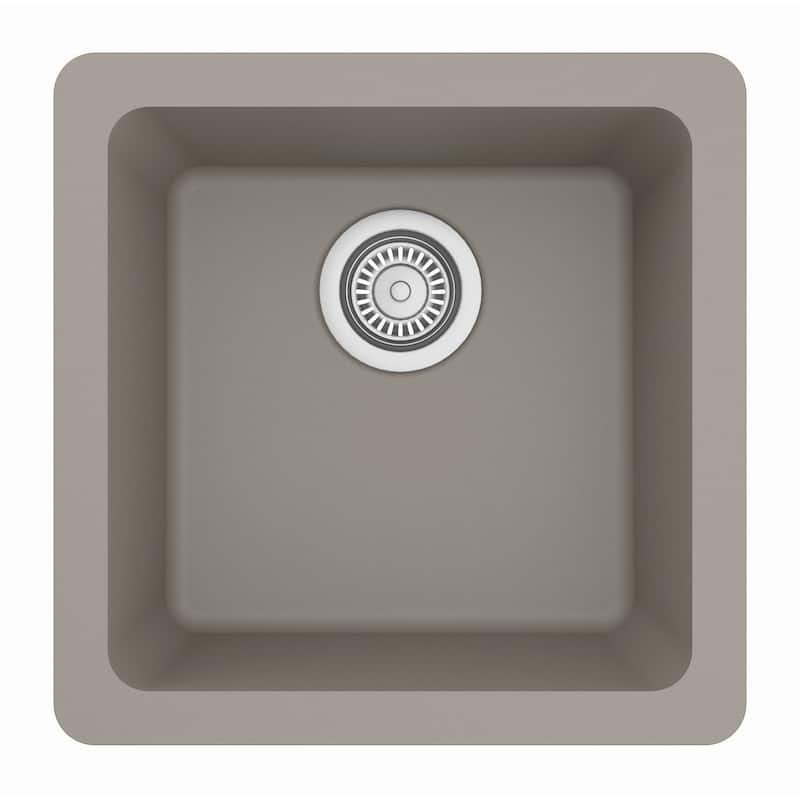 Karran Undermount Quartz Bar Single Bowl Sink - Concrete