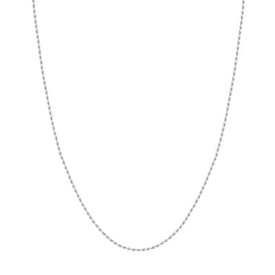 Curata 10k White Gold 1.56mm Diamond Cut Rope Chain Necklace (Lobster)