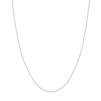 Curata 14k White Gold 1.56mm Diamond Cut Rope Chain Necklace (Lobster)