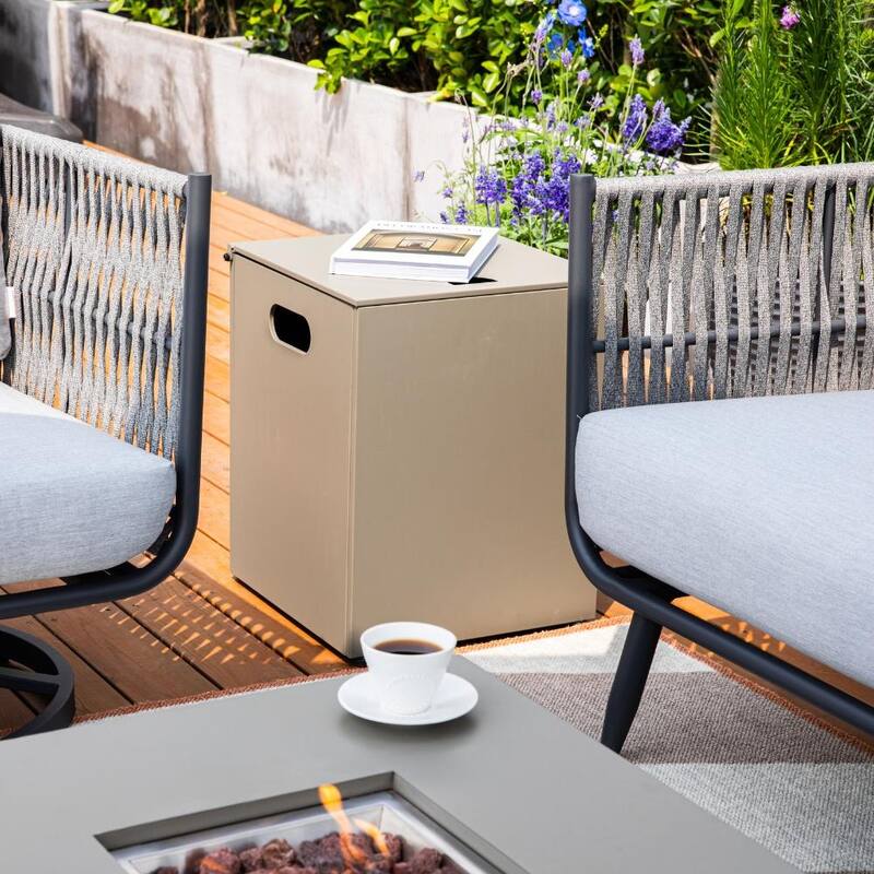 Sol Living Propane Tank Cover for Fire Pits Fits Standard 20 lb. Propane Tank Hideaway Table - 16-in L x 16-in W x 20-in H
