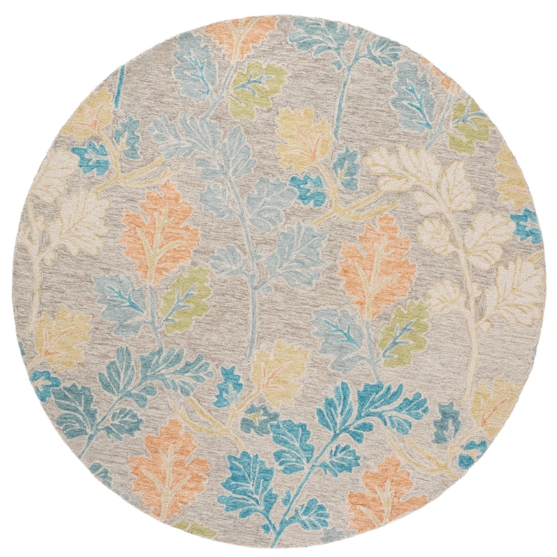 SAFAVIEH Handmade Jardin Gudborg Wool Rug - 6' Round - Blue/Grey