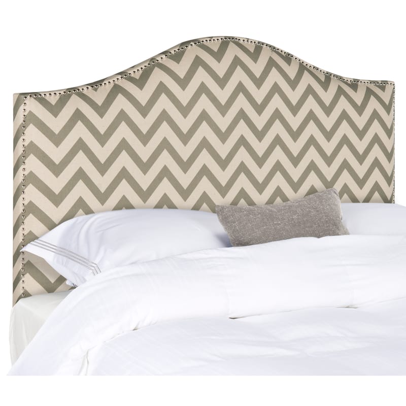 SAFAVIEH Ashleigh Grey/Wheat Chevron Camelback Headboard
