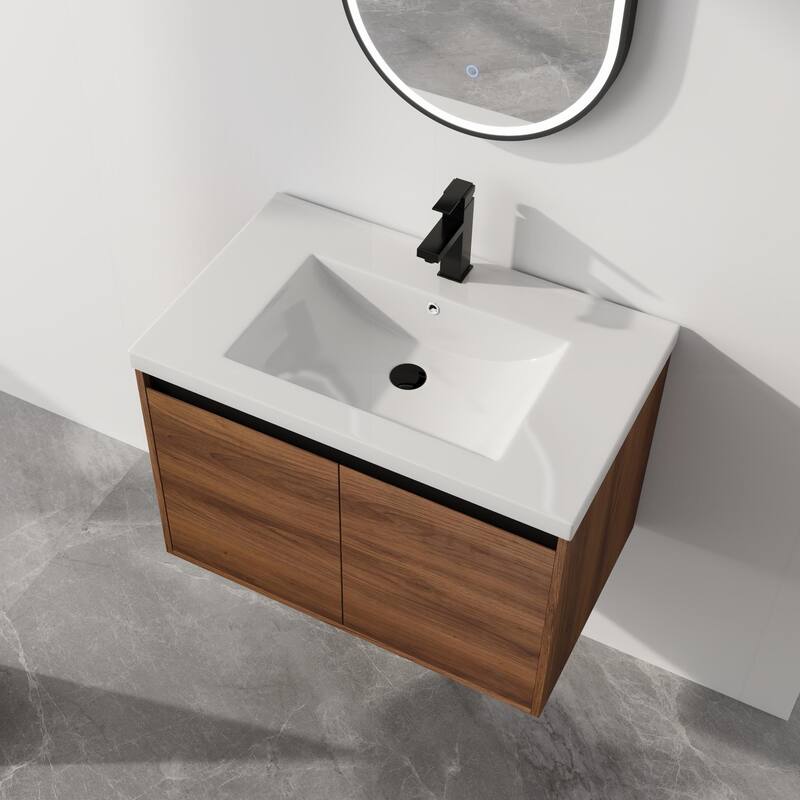 ARTCHIRLY 16/20/24/30/36 Inch Bathroom Vanity With Sink, Floating Bathroom Vanity With Soft Close Door