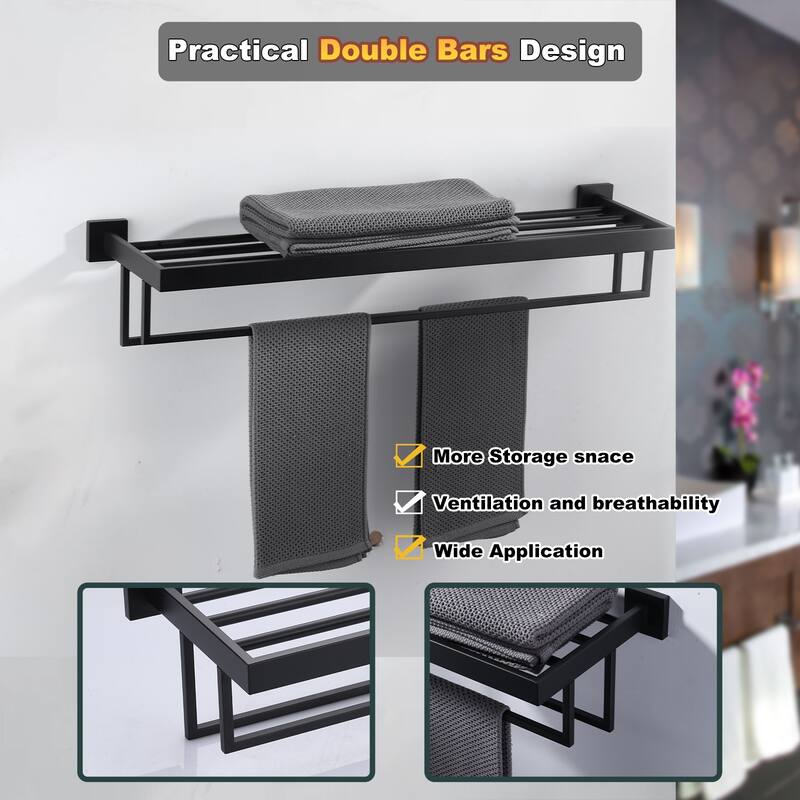 WOWOW 2-Tier Stainless Steel Bath Towel Rack