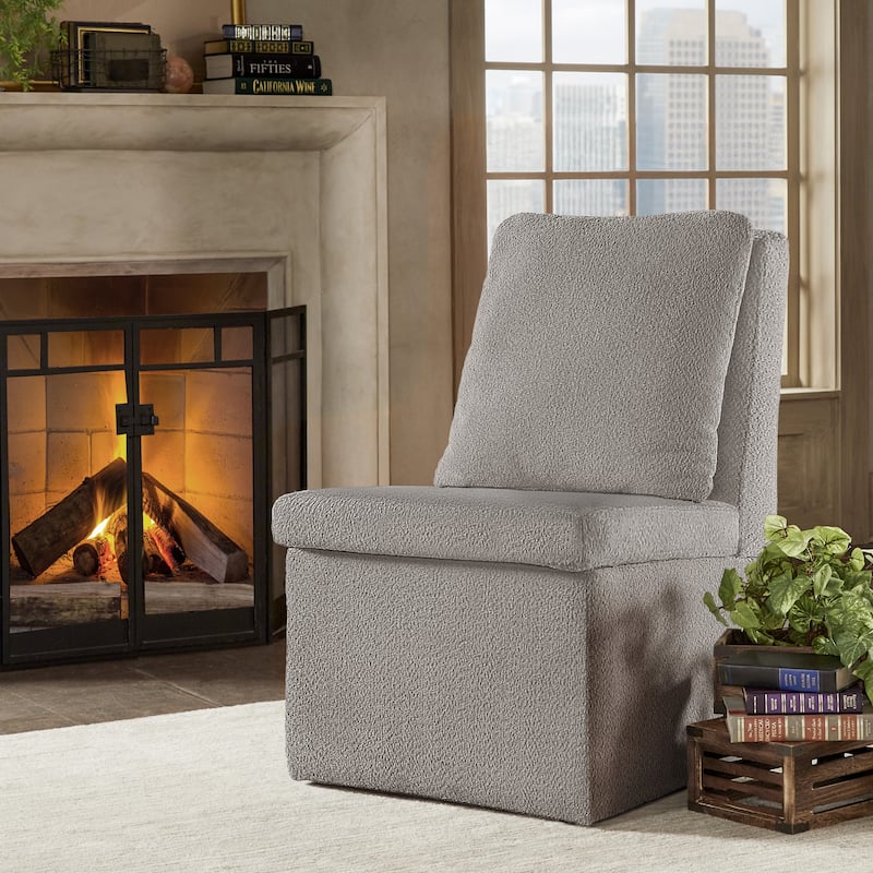 Gowanus Boucle Parson Dining Chair with Casters by iNSPIRE Q Classic