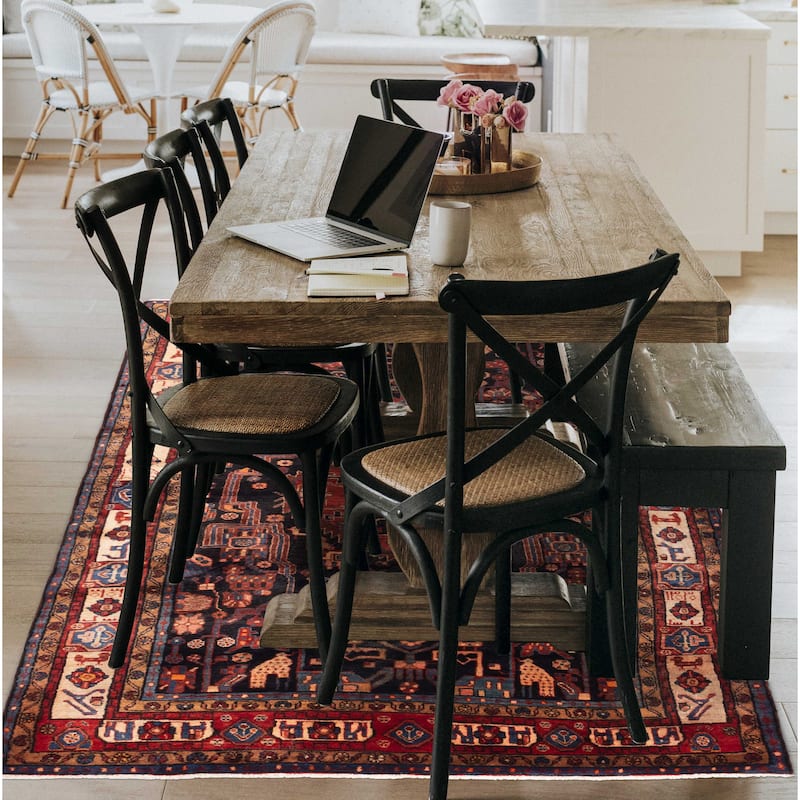 ECARPETGALLERY Hand-knotted Anatolian Vintage Dark Navy Wool Rug - 5'2 x 8'11