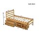 preview thumbnail 10 of 8, Twin Size Platform Bed with Built-in Two Storage Drawers, Natural Wooden Storage Bed with Built-in 2 Drawers and Headboard
