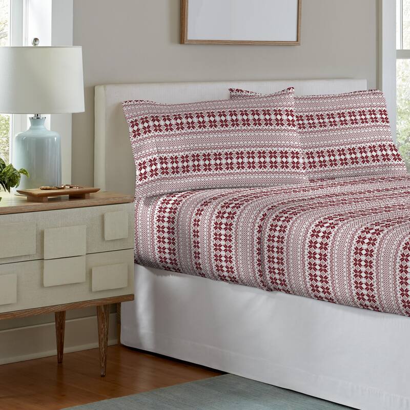 Pointehaven Soft Cotton 180 GSM Deep Pocket Oversized Brushed Flannel Sheet Set - Isle Flake - Twin XL