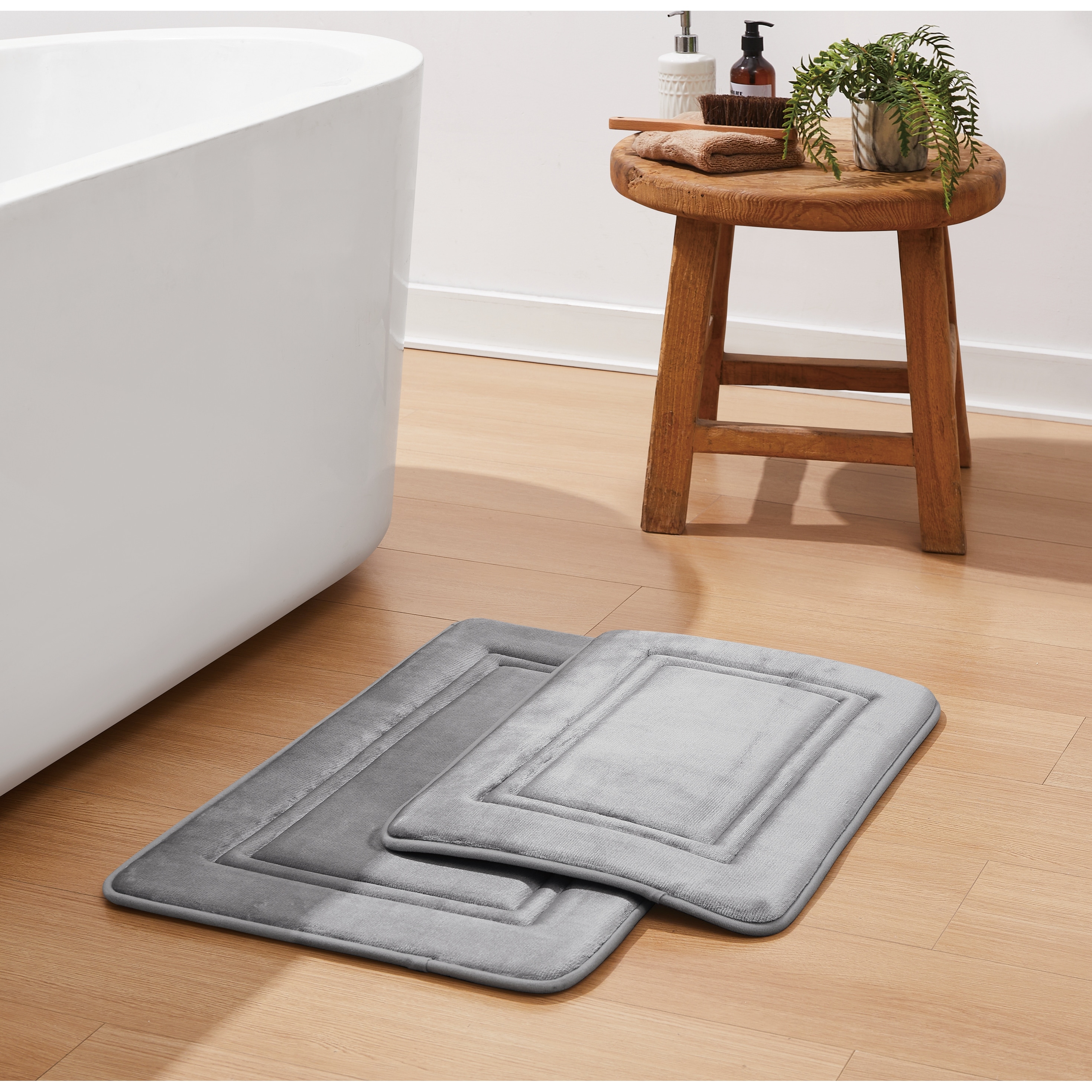 Simply Essential™ Antimicrobial Memory Foam Set of 2 Bath Rug