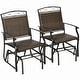preview thumbnail 2 of 15, Outsunny Set of 2 Outdoor Glider Chairs, Porch & Patio Rockers for Deck with PE Rattan Seats, Steel Frames