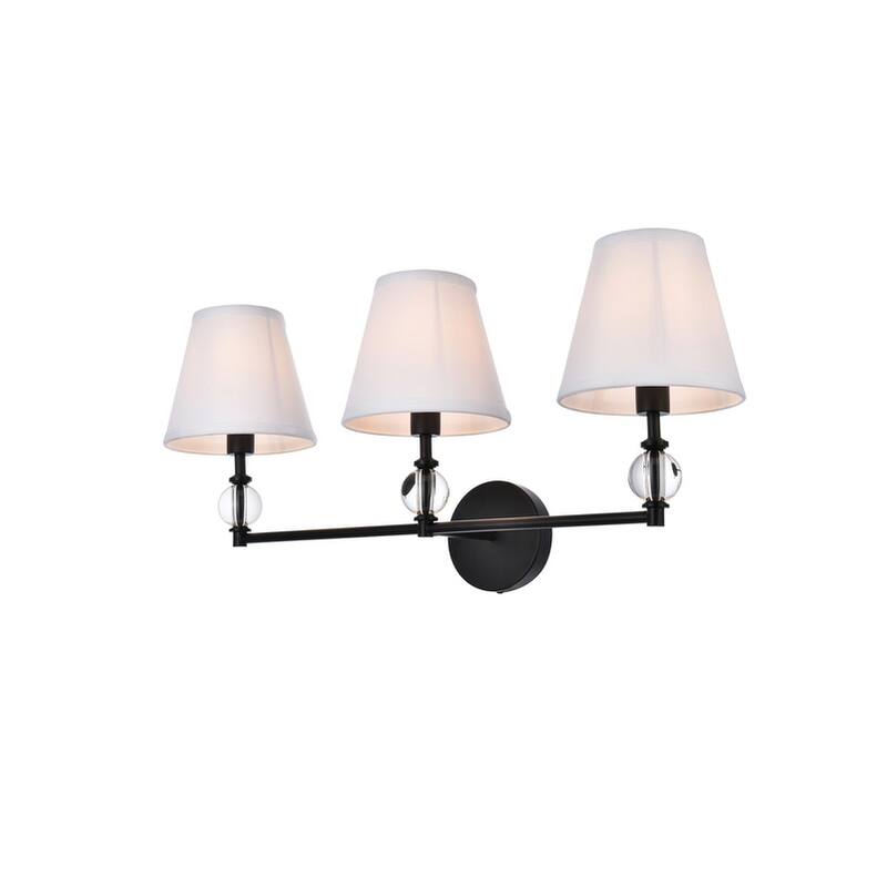 Bella 3 Light Bath Sconce with White Fabric Shade