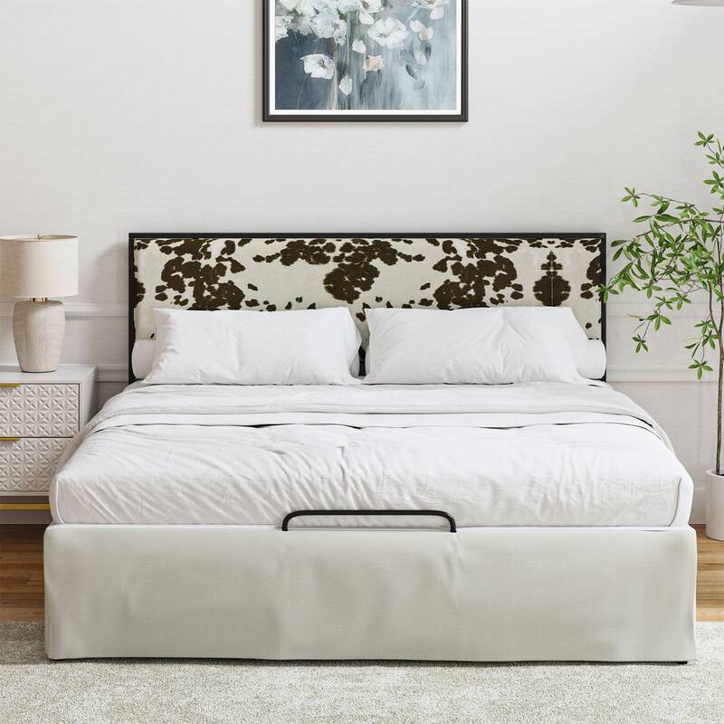 Oliver Modern Washable Slipcover Bed Upholstered Metal by HULALA HOME