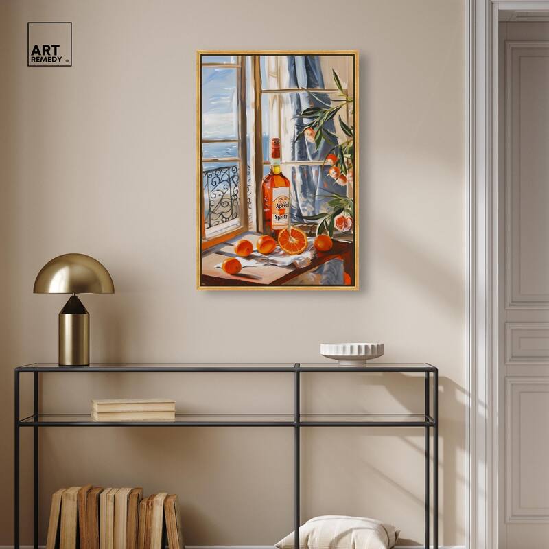 Orange Aperol by the Sea Canvas by Art Remedy
