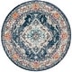 preview thumbnail 38 of 164, SAFAVIEH Monaco Lillie Boho Medallion Distressed Area Rug 4' Round - Navy/Light Blue