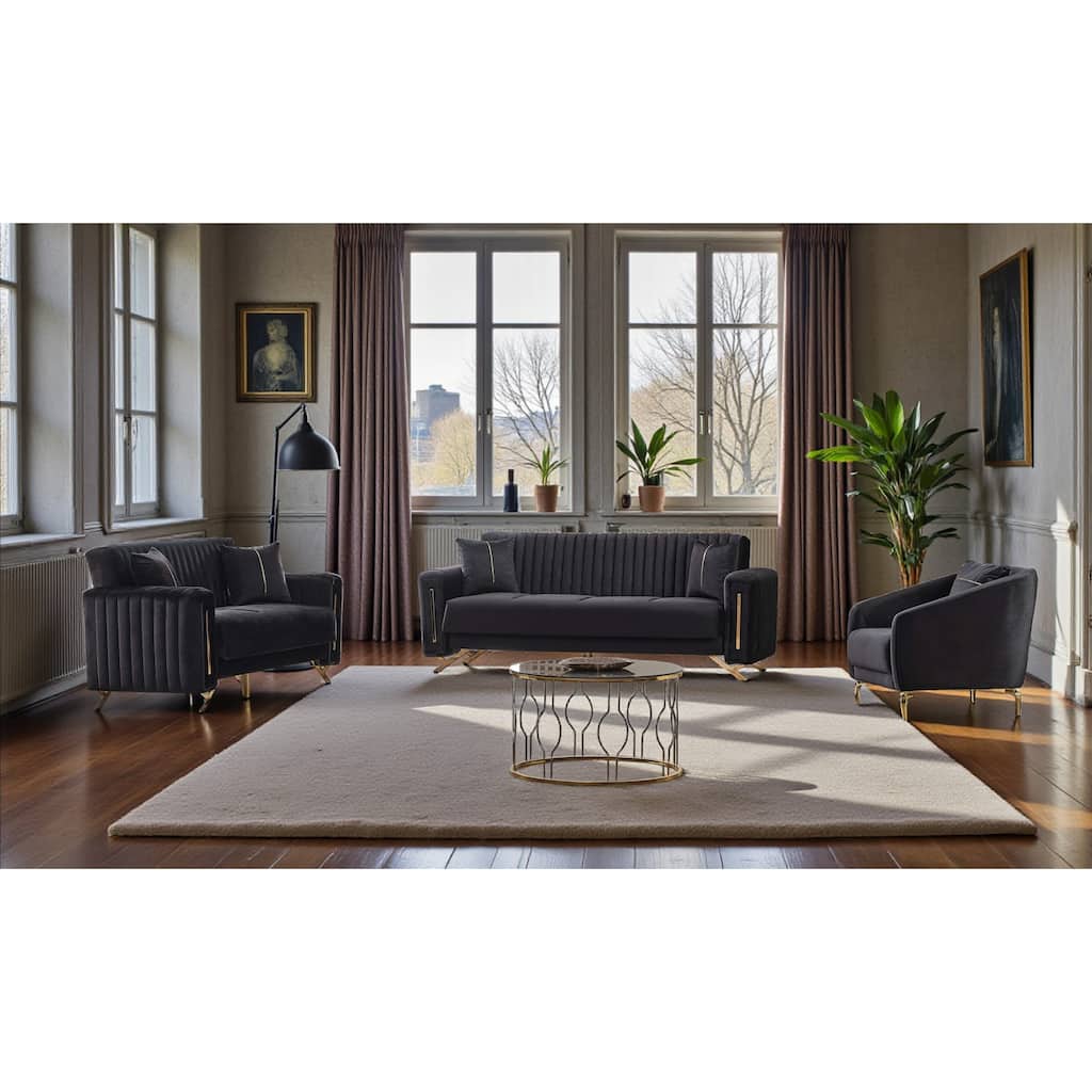 Yalvento 4 Pieces Living Room Sets 1 Sofa 1 Loveseat 2 Chair