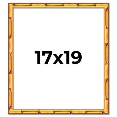 17x19 Frame Gold Bamboo Picture Frame Modern Photo Frame Includes UV Acrylic Shatter Guard Front Acid Free Foam Backing Board