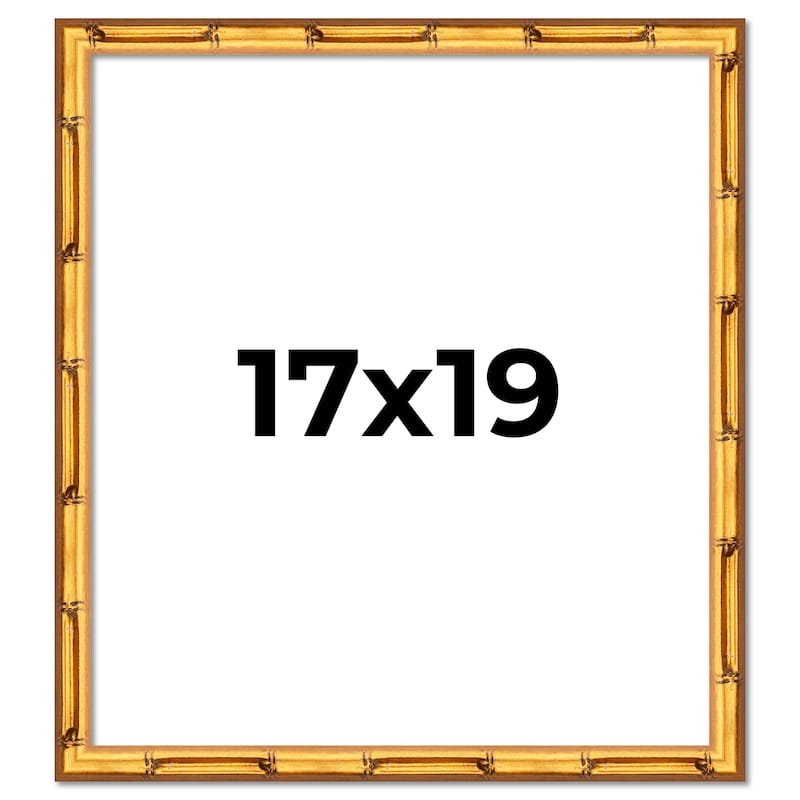 17x19 Frame Gold Bamboo Solid Wood Picture Frame | 1 Inch Moulding