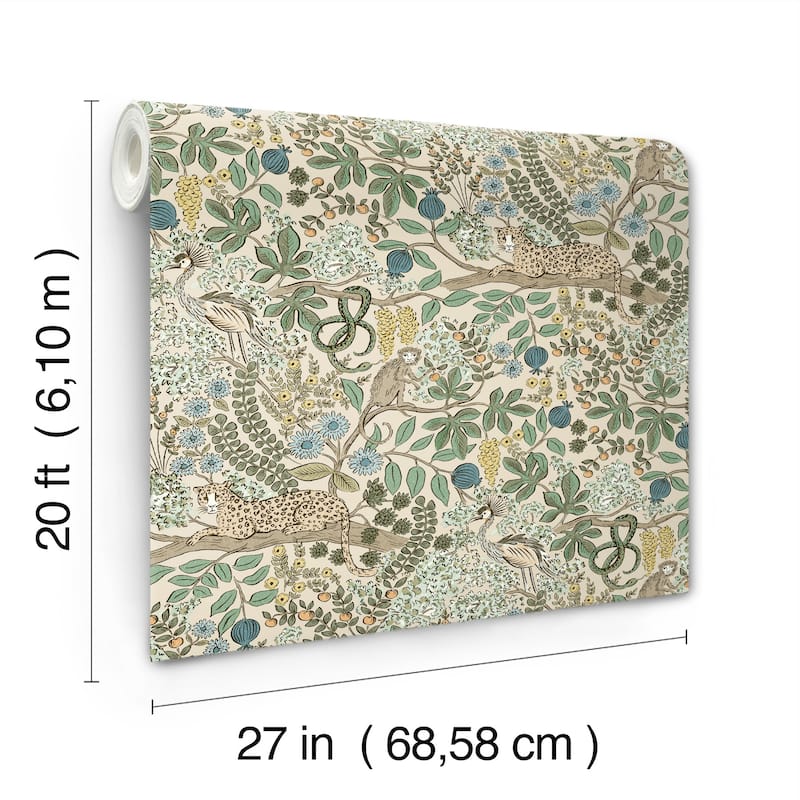 Rifle Paper Co. Safari Cream Jungle Toile Premium Peel + Stick Wallpaper