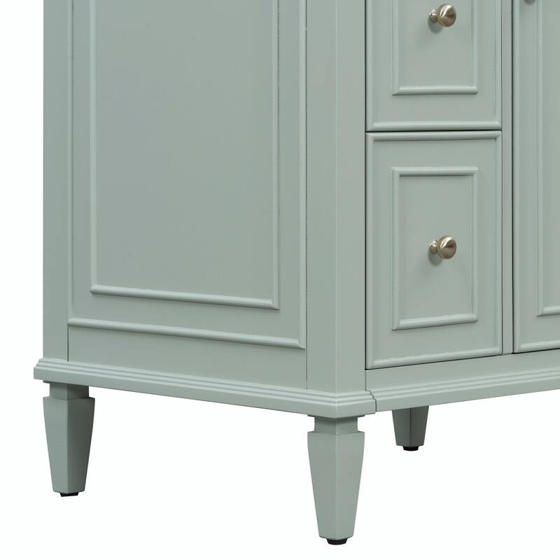 24" Bathroom Vanity with Sink, Bathroom Vanity Cabinet with One Flip Drawer and Two Drawers, Adjustable Shelf
