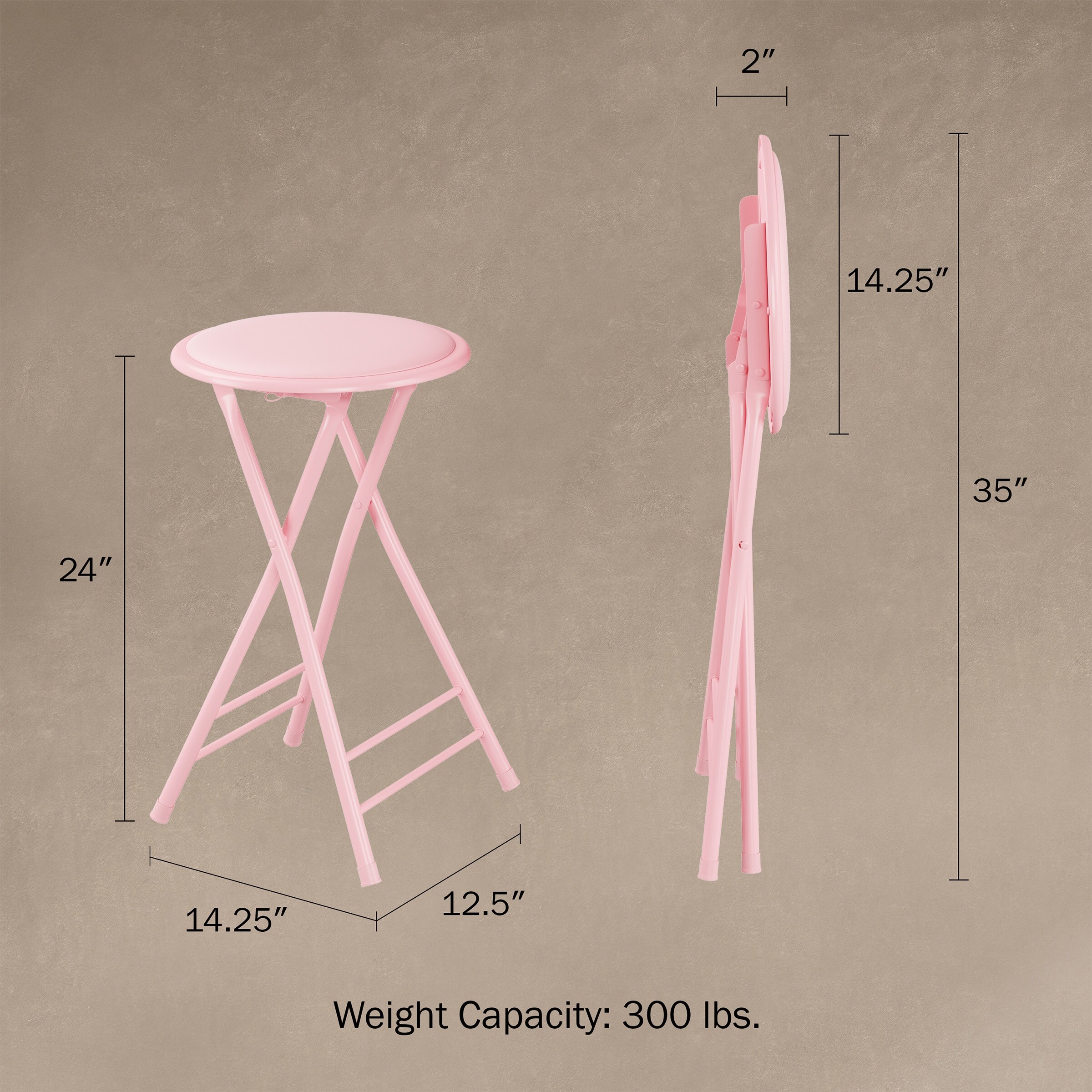 Trademark Home 24 Inch Round Folding Stool Pink Bed Bath Beyond 37954624