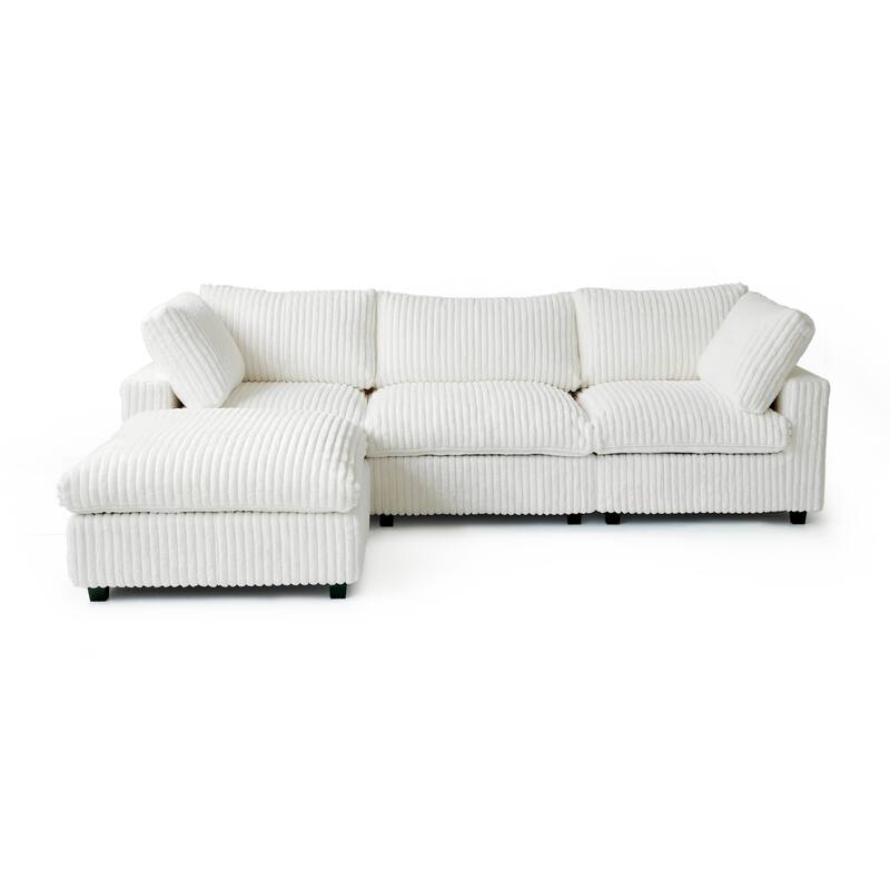 L-shaped Soft Plush Upholstered Modular Sectional Sofa Deep Living Room Couch