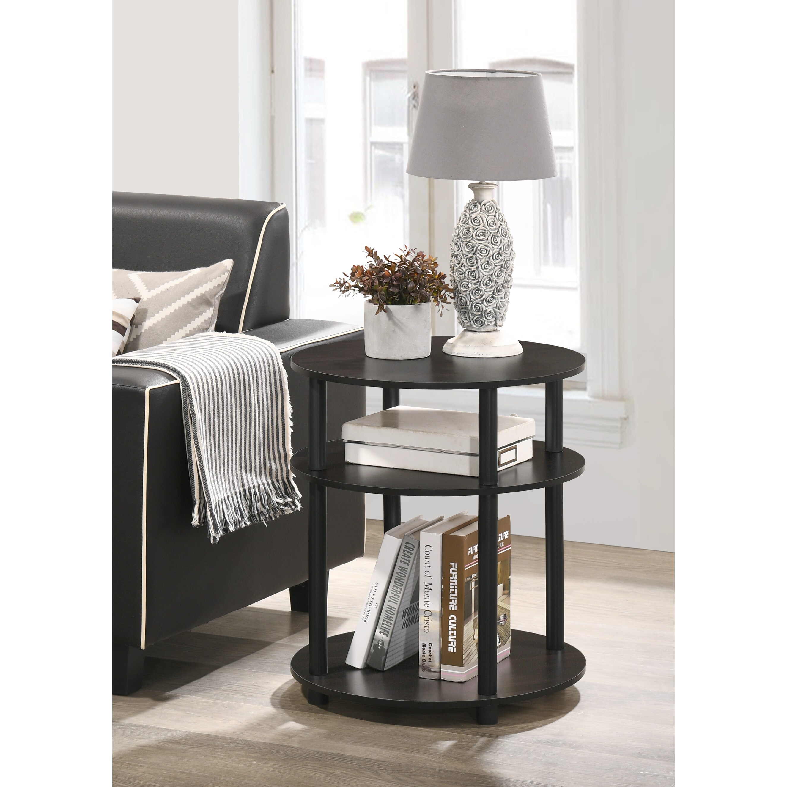 small round lamp table