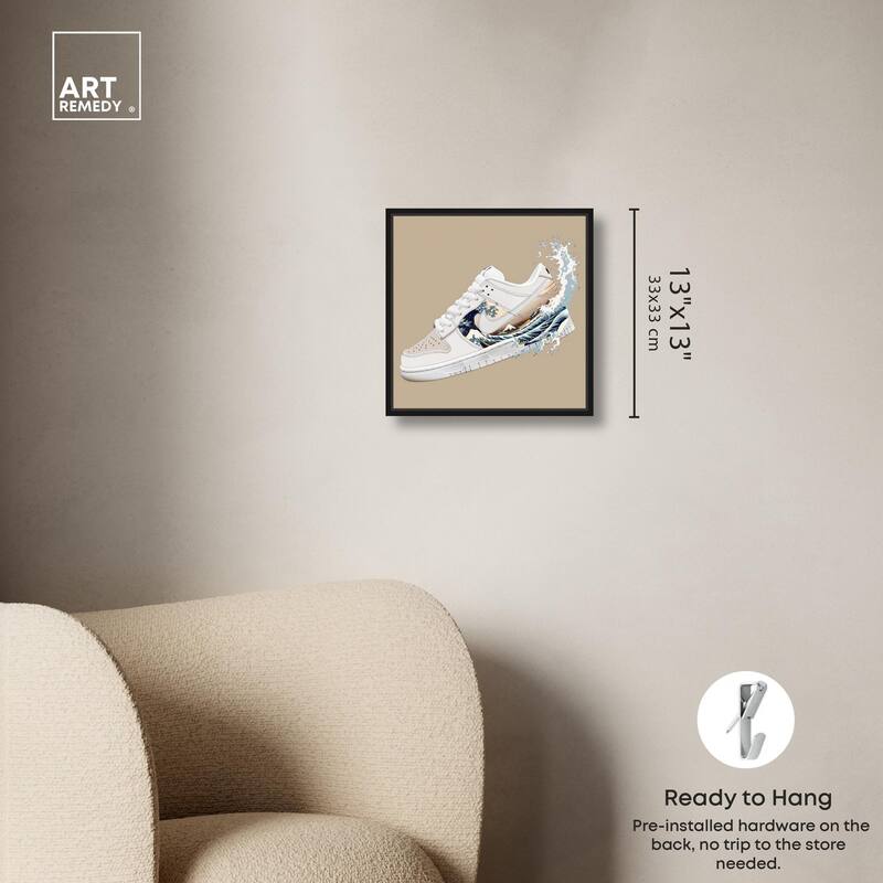 Great Wave Sneaker Splash Canvas by Art Remedy