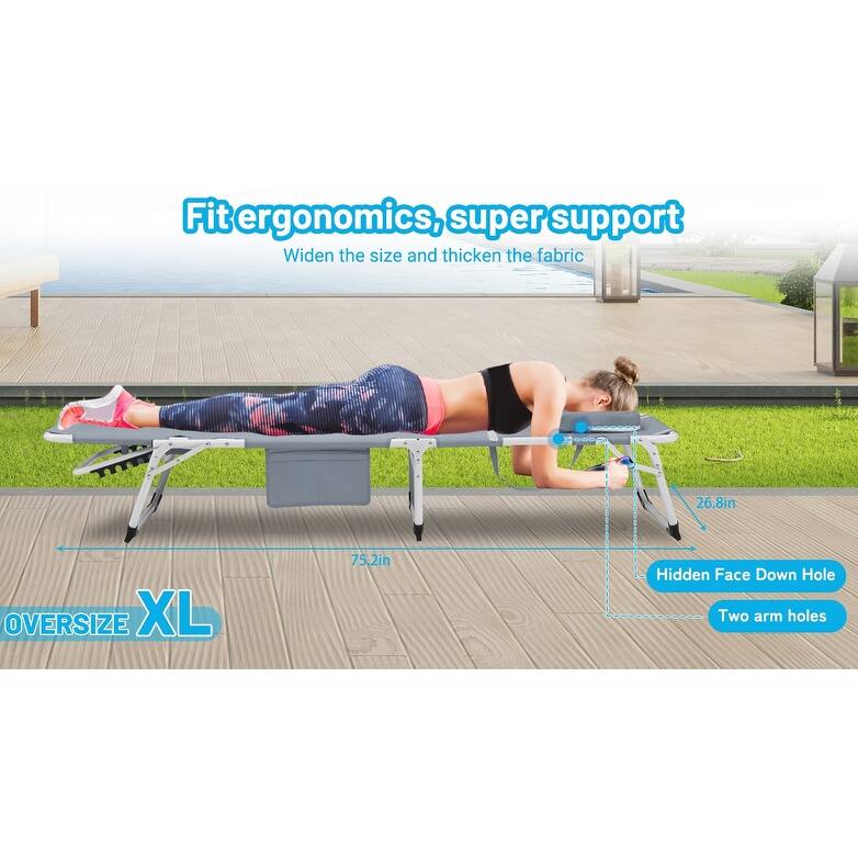3-in-1 Heavy Duty Tanning Chair with Face Hole